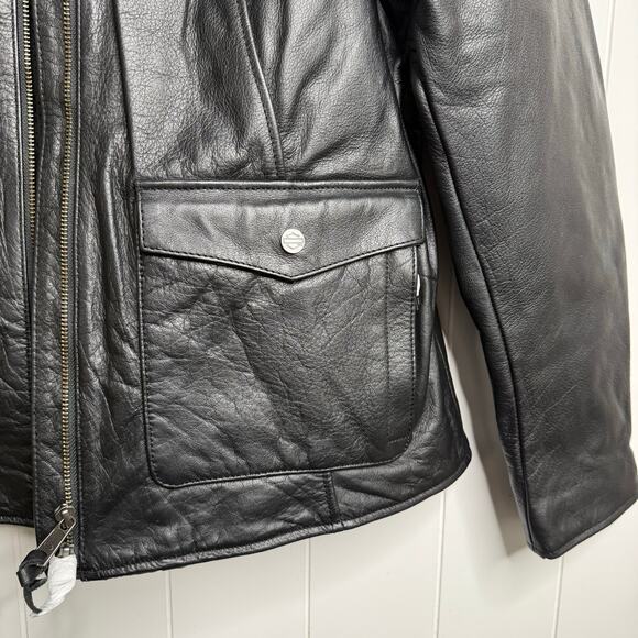 Harley-Davidson motorcycle black leather jacket - Picture 7 of 15